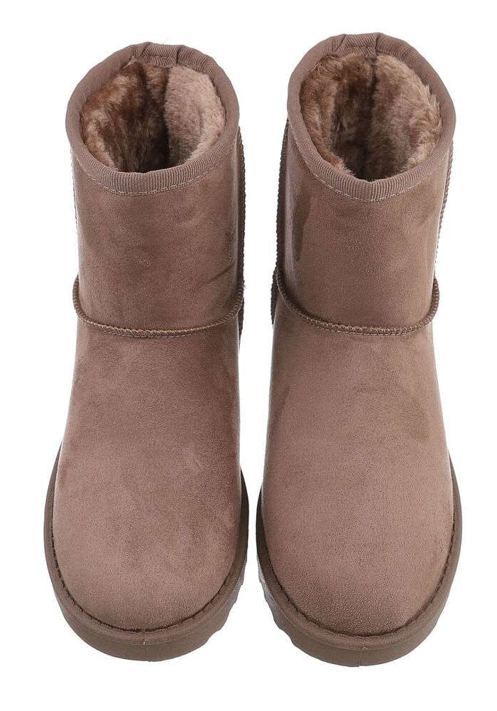 Petara plain teddy boots - stone