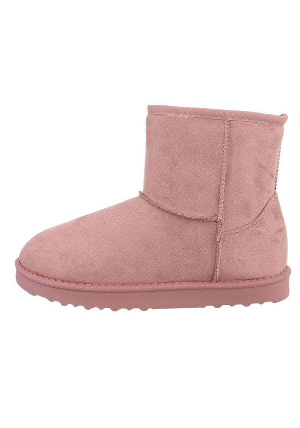 Petara plain teddy boots - rose
