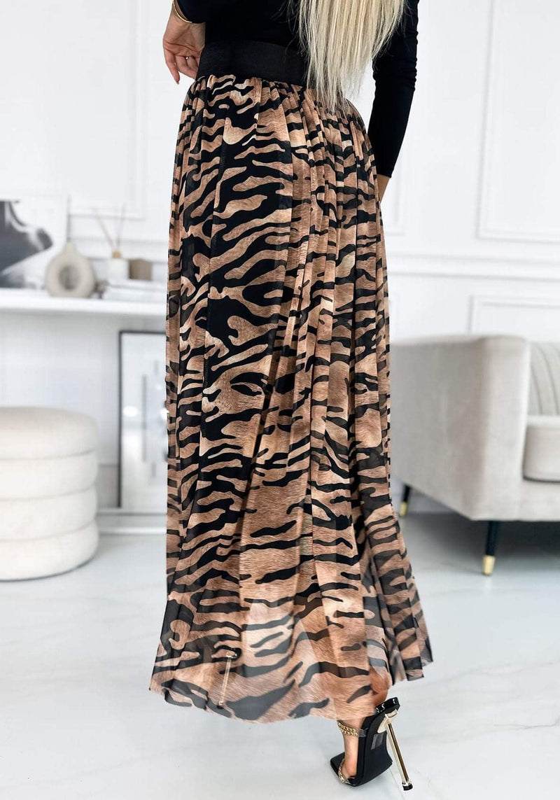 Zaira tiger maxi skirt