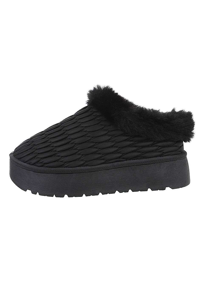 Nastaa teddy slippers - black