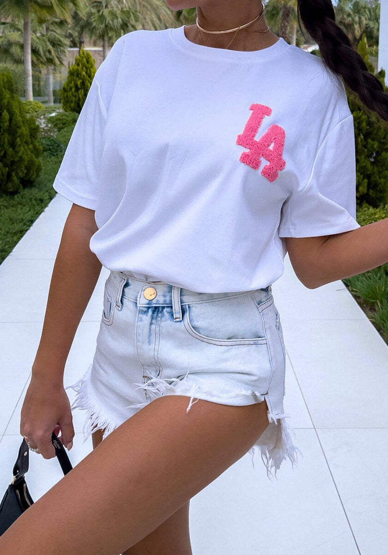 L A  t-shirt - pink