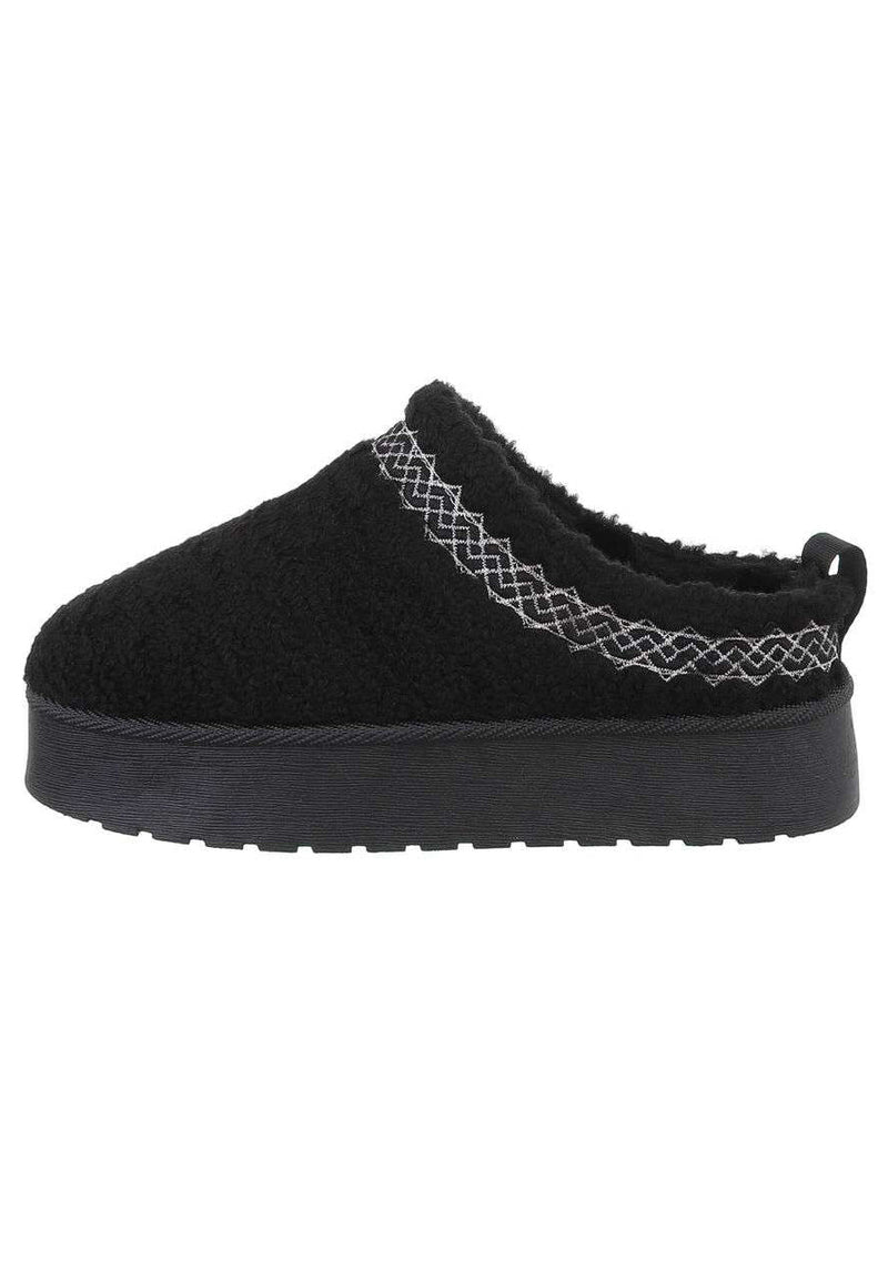 Dario teddy slippers - black