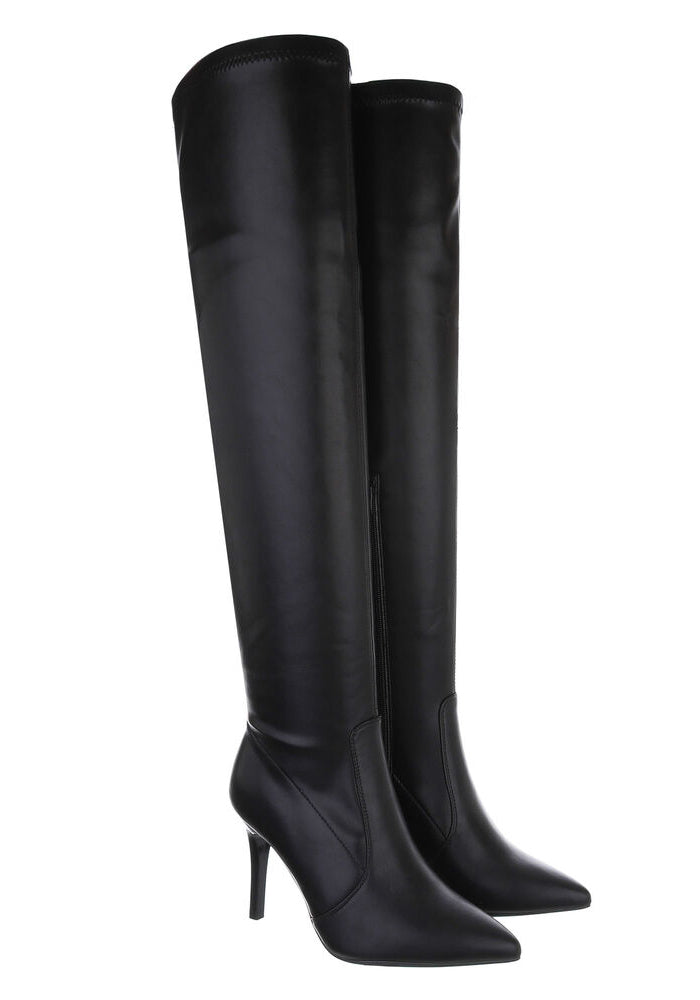 Selvira overknee boots -  black pvc