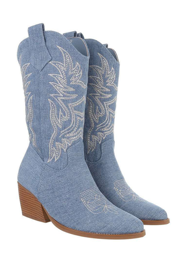 Sissily western boots - denim