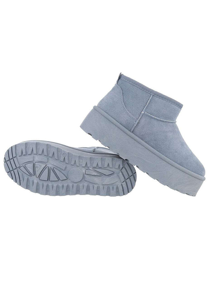 Alvin short teddy boots - dusty blue