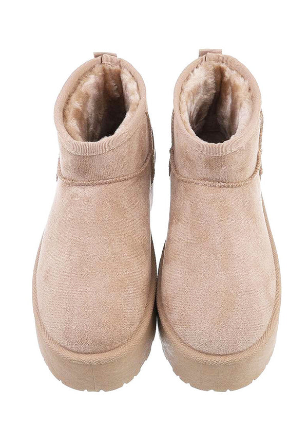 Alvin short teddy boots - beige