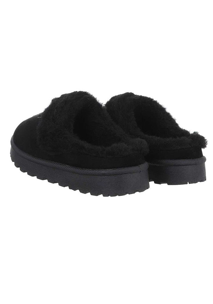 Dina teddy slipperes - black