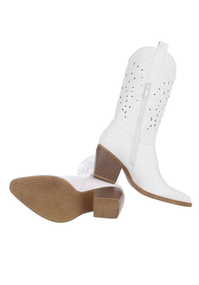 Sissily western boots - white pvc
